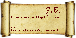 Frankovics Boglárka névjegykártya